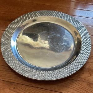 Textured Silver Serveware Plate